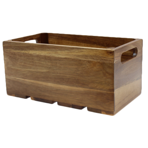 Crate116 Tablecraft Display Crate, 20-3/4"X6-1/4" Fit 1/1 Gn Pan, Acacia Wood, Brown