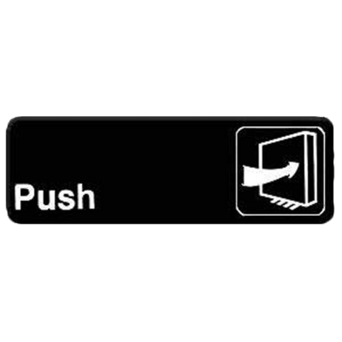 PLIS9301BK Thunder Group 9" x 3" Push Information Sign