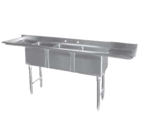 SE15153DB GSW Three Compartment, Bar Sink - Each-GSW USA