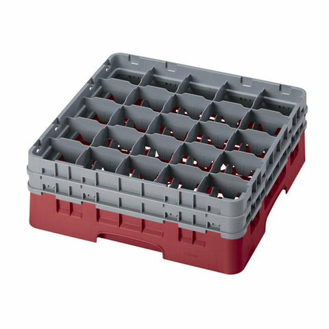 25S434416 Cambro With (2) Soft Gray Extenders, Camrack Glass Rack - Each