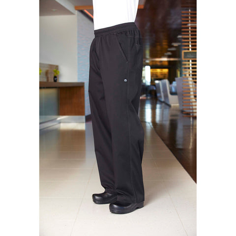 BBLWBLKS Chef Works Men's Double-Needle Topstitching Detail Basic Baggy Pants