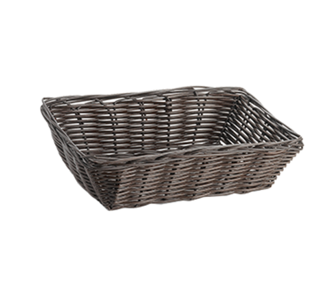 1472 Tablecraft 9" x 6" x 2 1/2" Brown Rectangular Rattan Basket
