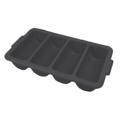 PLFCCB001B Thunder Group Black 4-Compartment Cutlery Box