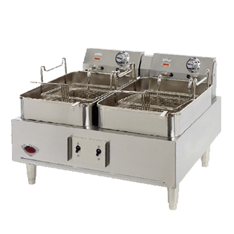 F30 Wells Fryer, Electric, Countertop, Dual Fry Pot, 15 Lb. Capacity, Thermostatic Controls