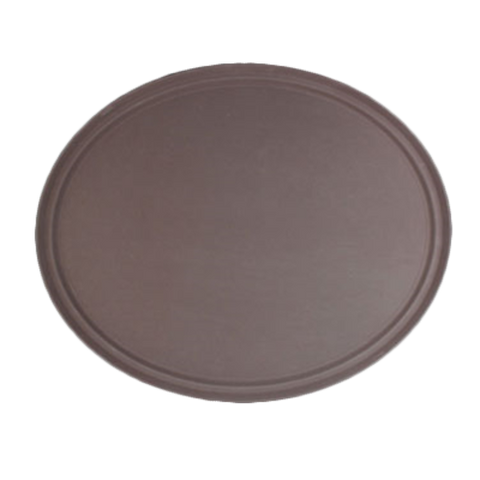 PLFT2700BR Thunder Group 22" x 27" Brown Oval Serving Tray