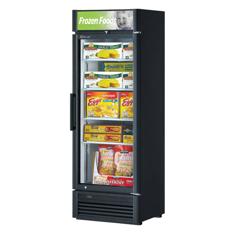 TGF-15SD-N Turbo Air 27" Black 1-Section Display Freezer w/ Swing Door