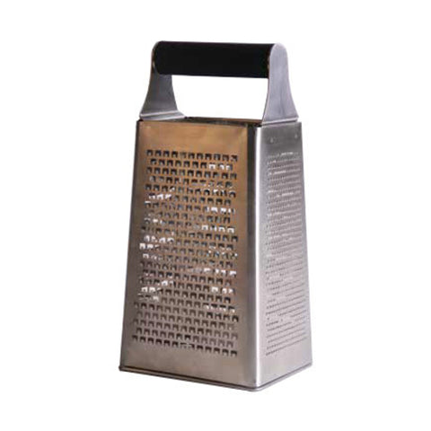 M35420 Mercer 4 Sided Acid Etched Box Grater, 9\" Fine-Coarse-Extra Coarse, Slice Cutting Patterns
