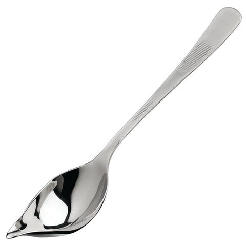 SPS-TS8 Winco 8" Stainless Steel Saucier Plating Spoon w/ Tapered Spout