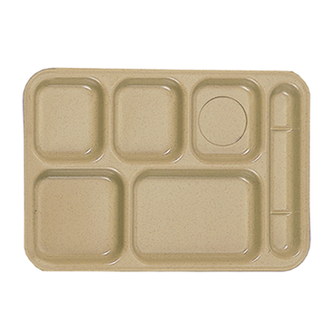 ML802S Thunder Group 14 1/2" X 10" RIGHT HAND 6 COMPARTMENT TRAY, SAND