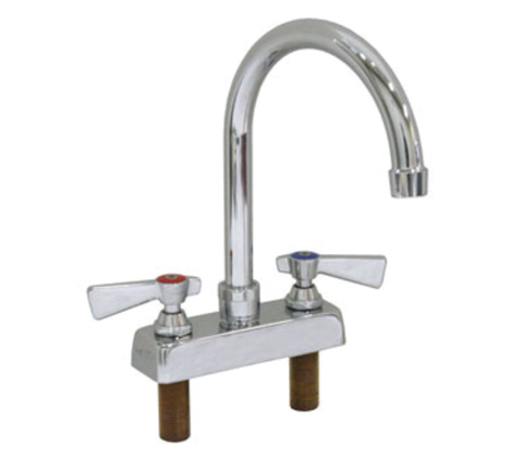 AA-422G GSW 4" Deck Mount Backsplash Faucet w/ 5" Gooseneck Spout