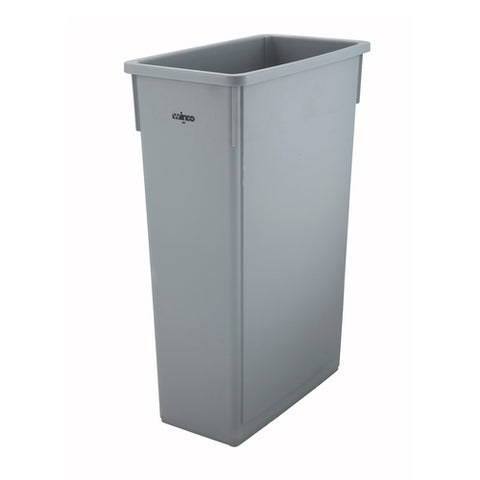 PTC-23SG Winco 23 Gallon Gray Rectangle Slim Trash Can