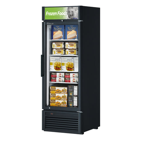 TGF-23SD-N Turbo Air 27" Black 1-Section Display Freezer w/ Swing Door