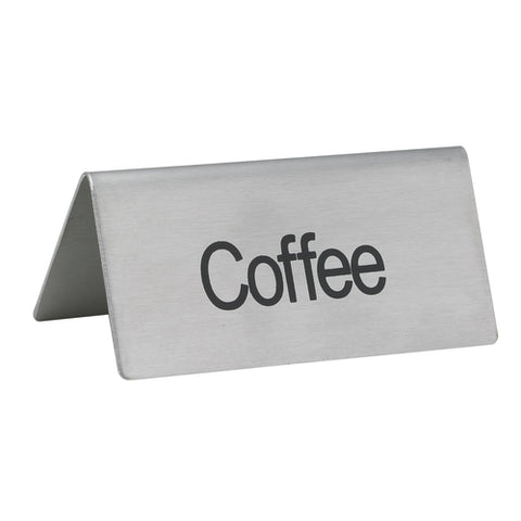 SGN-103 Winco "Coffee" Stainless Steel Tent Sign