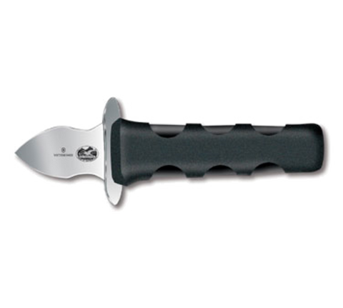 7.6399.1  Victorinox 2" Stainless Steel Frenchman Style Oyster Knife w/ Black Plastic Handle