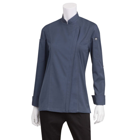BCWLZ005BLUXS Chef Works Women's Single-Breasted Hartford Chef Coat
