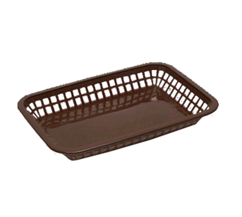 1079BR Tablecraft 11-3/4" x 8-1/2" x 1-1/2" Brown Rectangular Más Grande Platter Basket