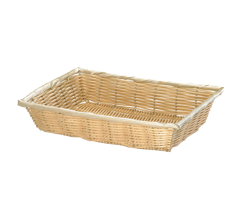 1192W Tablecraft 18" x 12-3/8" x 3-1/8" Beige Rectangular Rattan Basket