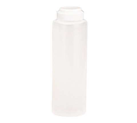 2108C-1 Tablecraft 8 Oz. Clear Hinge Top Squeeze Bottle w/ 38mm Opening