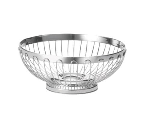 6175 Tablecraft 10" x 3-3/4" Regent Large Round Stainless Steel Basket