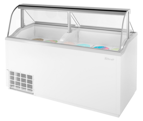 TIDC-70W-N Turbo Air 68" White Ice Cream Dipping Cabinet