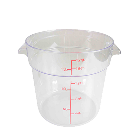 PLRFT318PC Thunder Group 18 Qt. Clear Round Food Storage Container