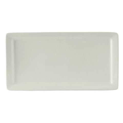 BWH-1547 Tuxton DuraTux 15-1/2" x 8" White Rectangular China Platter