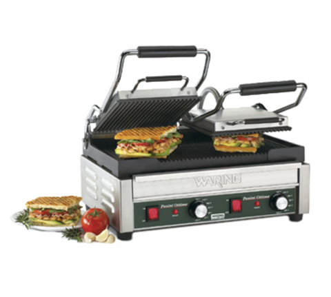 WPG300 Waring 17" xx 9-1/4" Dual Grooved Top & Bottom Panini Sandwich Grill