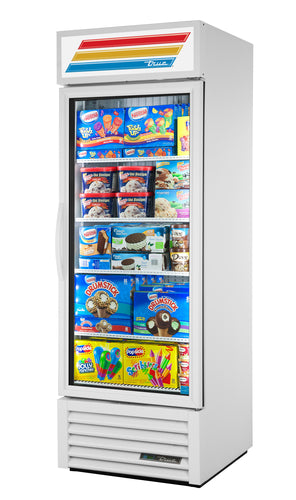 GDM-23F-HC-TSL01 True 27" White 1-Section Display Freezer Merchandiser w/ Swing Door