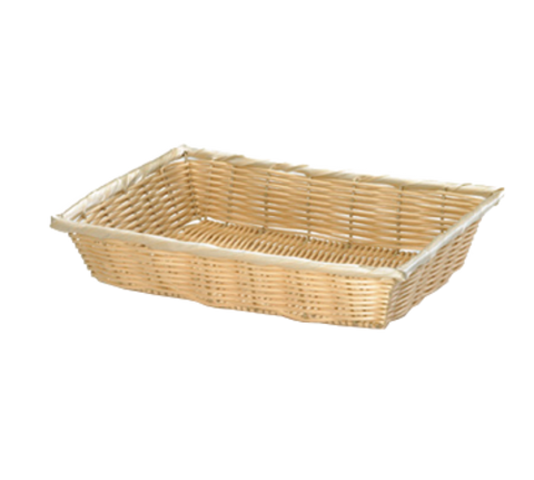 1188W Tablecraft 14" x 10" x 3" Beige Rectangular Rattan Basket