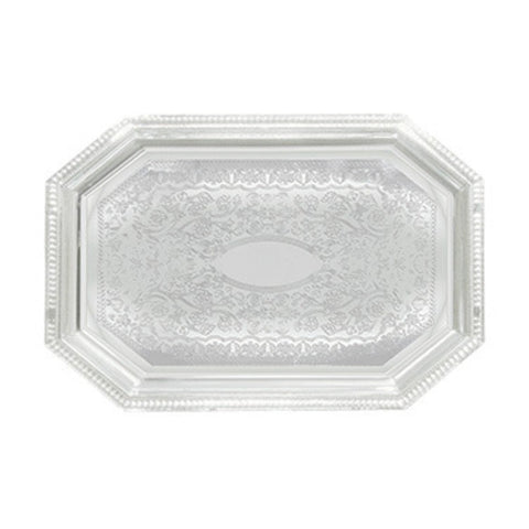 CMT-1420 Winco 20" x 14" Octagonal Chrome-Plated Serving Tray