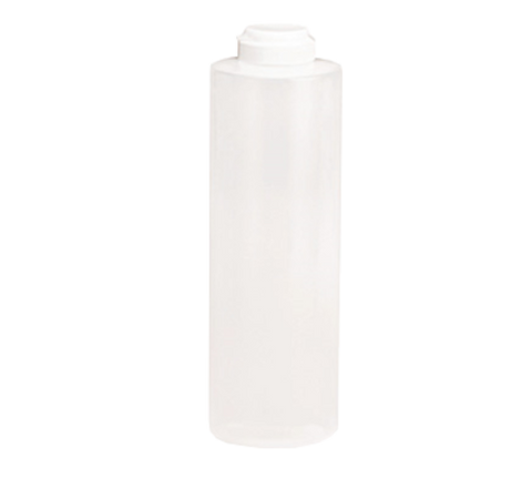 2124C-1 Tablecraft 24 Oz. Clear Hinge Top Squeeze Bottle w/ 38mm Opening