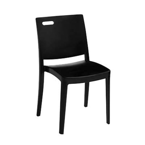 US563017 Grosfillex Metro Stacking Side Chair, Black