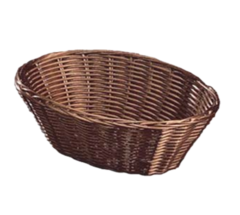 1476 Tablecraft 10" x 6-1/2" x 3" Brown Oblong Ratten Basket