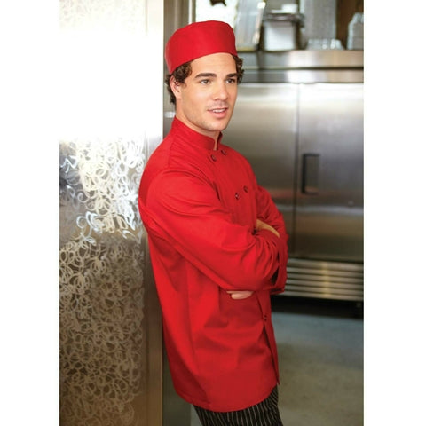 REPCREDM Chef Works Men's Double-Breasted Nantes Red Chef Coat
