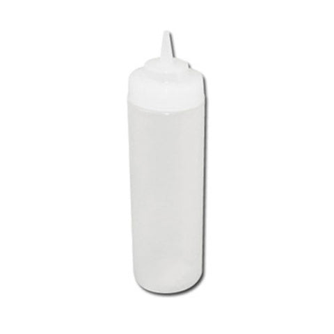 PSW-12 Winco 12 Oz. Clear Wide-Mouth Plastic Squeeze Bottle