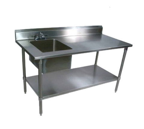 Ept8R5?3060Ssk?L?X John Boos Work Table With Prep Sink, 60"W X 30"D X 40?3/4"H Overall Size