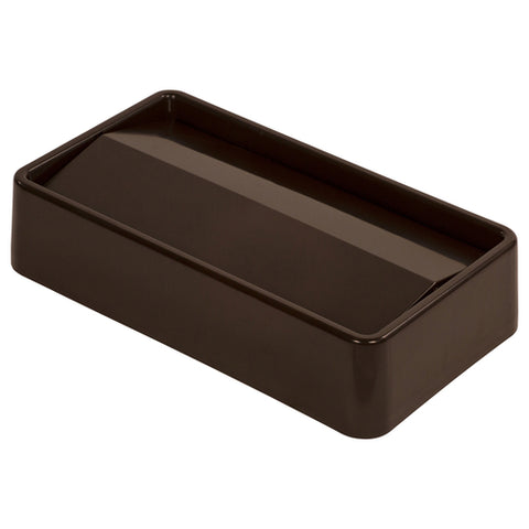34202469 Carlisle Brown Swing Top Lid - Fits 15/23 Rectangular Gallon Containers