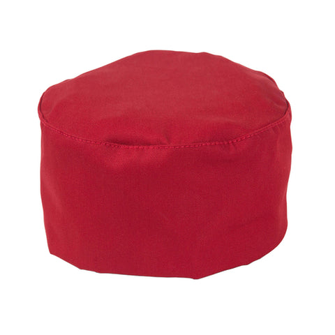 M60075RD Mercer Millennia Red Top Chef Skull Cap / Pill Box Hat