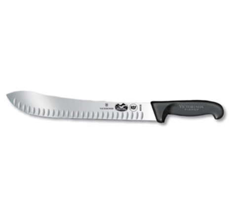 5.7423.31  Victorinox 12" Butcher Knife w/ Granton Edge & Black Fibrox Handle