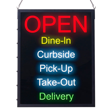 LED-20 Winco All-in-One LED Open Sign, (6) display messages, (2) light modes