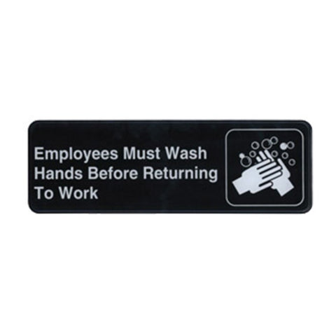 SGN-322 Winco 3" x 9" "Employee Wash" Sign