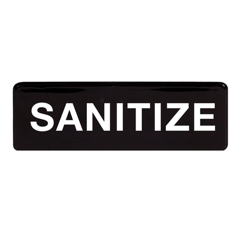 SGN-329 Winco 3" x 9" "Sanitize" Sign