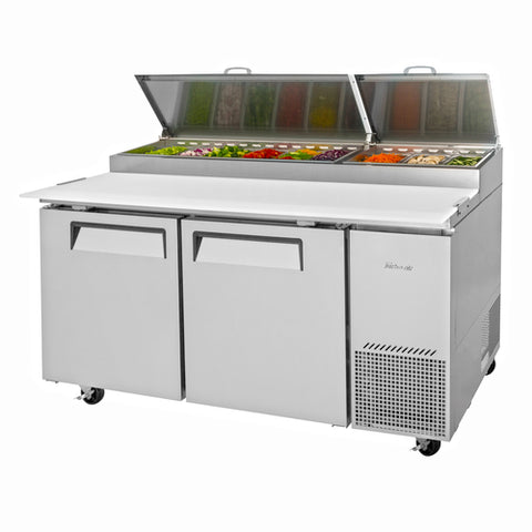 TPR-67SD-N Turbo Air 67" 2 Door  Refrigerated Pizza Prep Table