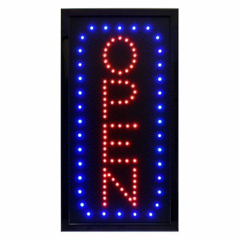 497-04 Alpine Led Open Sign, 10"W X 19" H, Vertical, Wall Mount, Flashing And Steady Display
