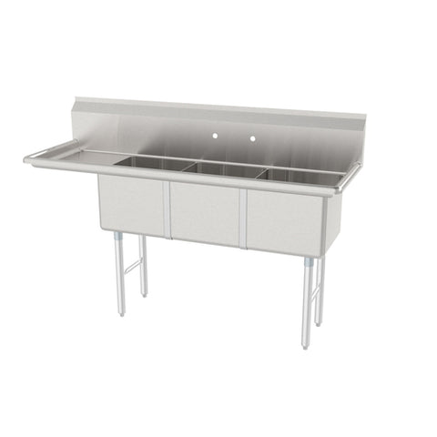 SE15153L GSW Three Compartment, Sink - Each-GSW USA