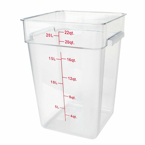 PLSFT022PC Thunder Group 22 Qt. Clear Square Food Storage Container
