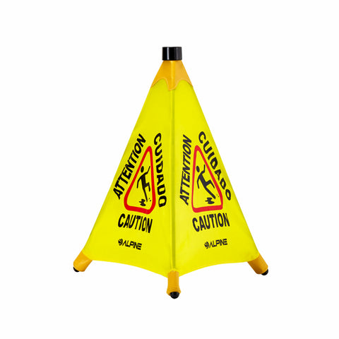 498-20 Alpine Pop-Up Wet Floor Sign, "Caution", 2-9/10"W X 2-1/2"D X 22-1/5"H, 3-Sided