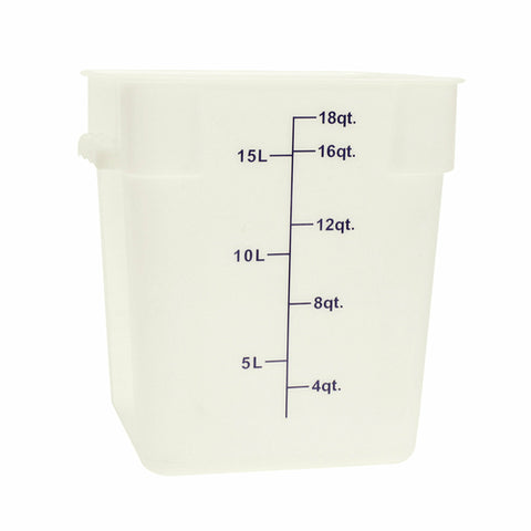 PLSFT018PP Thunder Group 18 Qt. White Square Food Storage Container