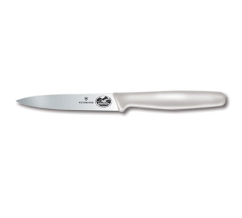 5.0707.S  Victorinox 4" High Carbon Steel Paring Knife w/ White Plastic Handle