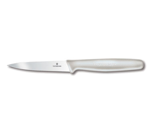 5.0607.S  Victorinox 3-1/4" High Carbon Steel Paring Knife w/ White Plastic Handle